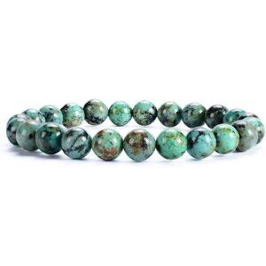 Gemstone Beaded Stretch Bracelet 8mm Round Beads 7"